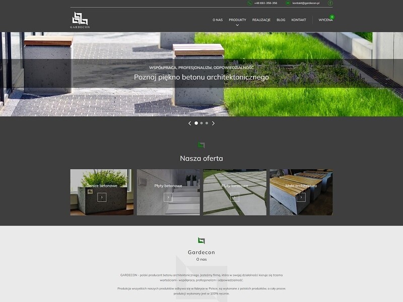 producent donic betonowych, producent ławek betonowych - Gardecon